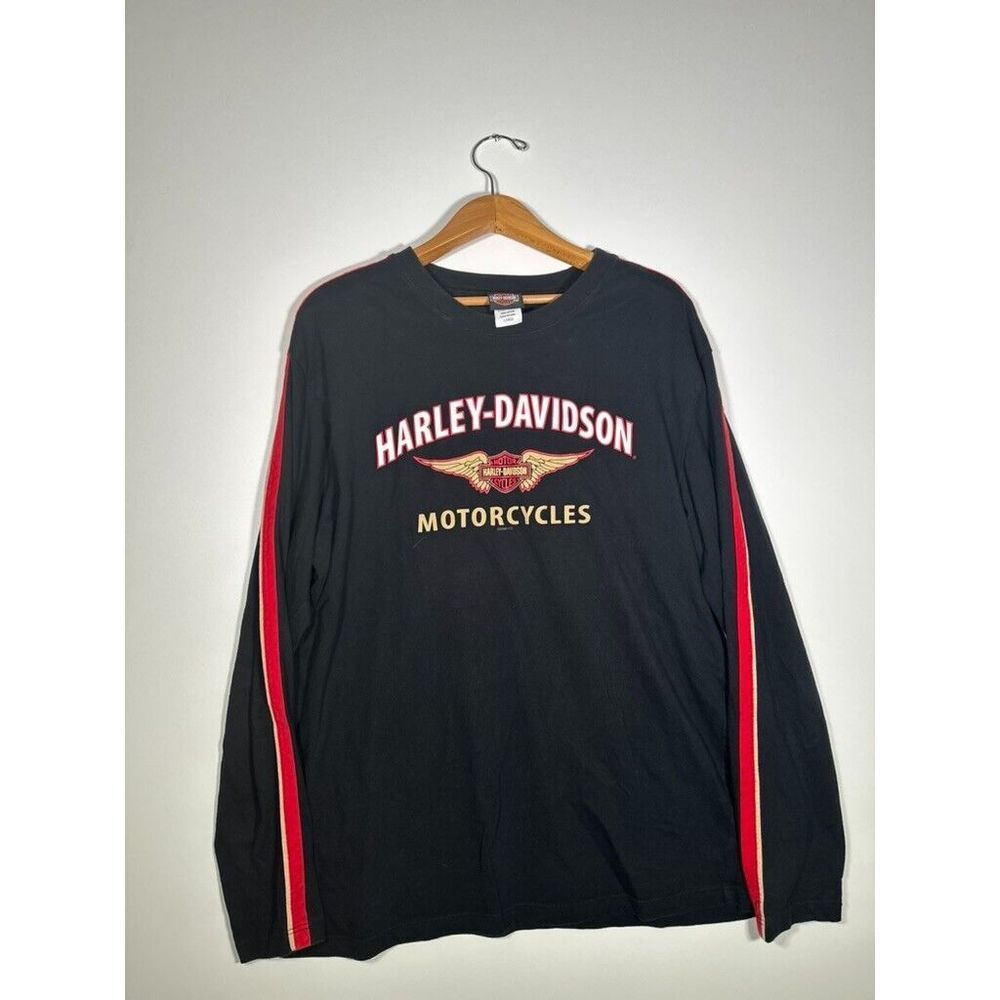 Harley-Davidson Black Long Sleeve Tee with Red Accents